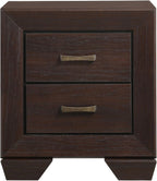 Copper Dark Cocoa 2-Drawer Rectangular Nightstand,for Small Spaces