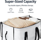 Moving Bags Heavy Duty Extra Large, Moving Boxes, Moving Supplies Essentials, Blue Storage Bins with Lids, Plastic Packing Totes, Storage Bags for Clothes with Handles & Zippers(White, 6 Pack)