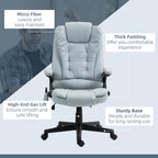 Vinsetto 6 Point Vibrating Massage Office Chair with Heat, Microfiber High Back Executive Office Chair with Reclining Backrest, Padded Armrests and Remote, Light Gray