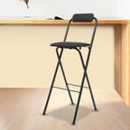 Folding Bar Stool with Backrest, 29.5" Height Portable Folding Stool Chair Counter Height Foldable Collapsible Stool for Kitchen Bar, 275lbs Capacity