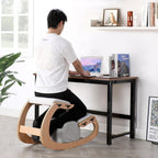 Adjustable Kneeling Chair, Wooden Ergonomic Chair Knee Chair Posture Chair - Improve Your Posture with an Angled Seat for Home,Office (Wood Color+ Pads)