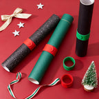 12 Pieces Wrapping Paper Roll Holder Holiday Flip Wrap Silicone Covered Metal Strips 1'' X 9'' Wrapping Paper Clamps Used for The Vinyl Storage Organization of Sea Newspapers（White Red Green）