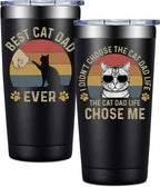 BIRGILT Best Cat Dad Gifts - Fathers Day Gift for Cat Dad, Lovers, Owners - 20oz Tumbler Cup