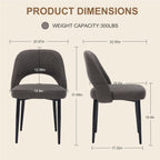 Modern Dining Chairs, Fabric Upholstered Accent Kitchen Chairs with Comfy Padded Seat & Sturdy Metal Legs, Side Farmhouse Chairs for Dining Room, Living Room, Restaurant (Mossy Taupe, Set of 6)