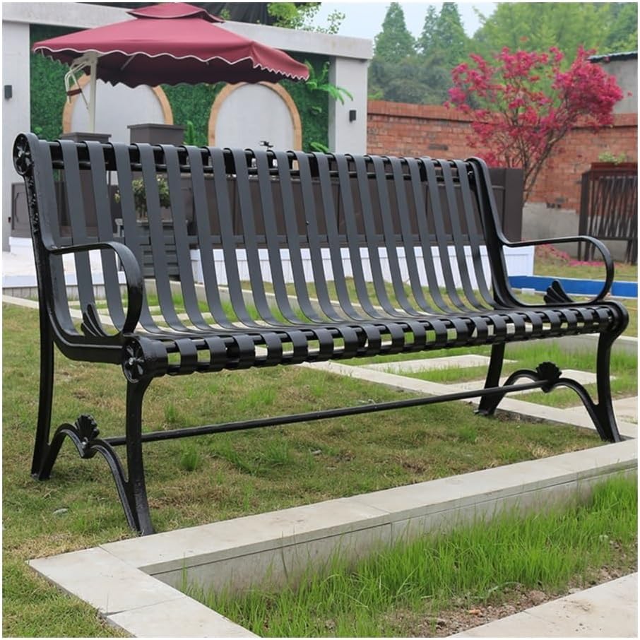 Outdoor Bench, Iron Park Bench, 2-Person Outdoor Patio Seat, Garden Bench Garden Bench(150cm)