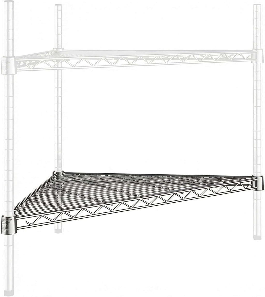 24" x 24" x 33.5" NSF Triangle Wire Corner Add-On Shelf, Replacement Shelf for Shelving Unit Rack