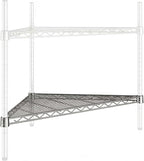 24" x 24" x 33.5" NSF Triangle Wire Corner Add-On Shelf, Replacement Shelf for Shelving Unit Rack