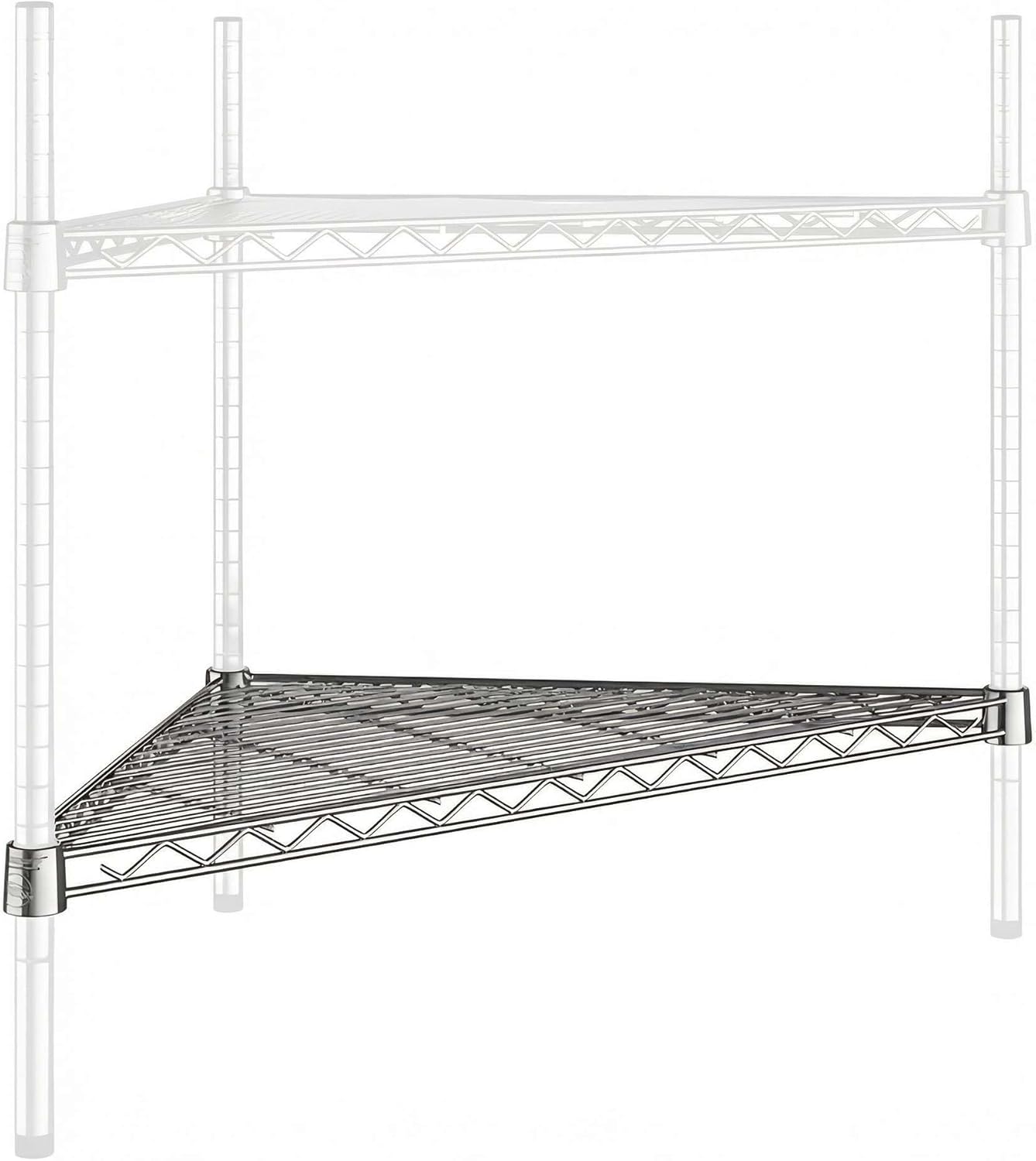 24" x 24" x 33.5" NSF Triangle Wire Corner Add-On Shelf, Replacement Shelf for Shelving Unit Rack