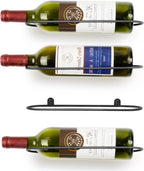 AQAREA Wall Mounted Wine Rack: Metal Wall Mount Wine Bottle Holder - for Wine Cellar Home Kitchen Bar Decor - 4Pcs
