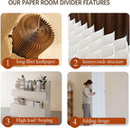 Paper Room Divider Folding Privacy Office Partition for Home & Portable Decorative Wall Divider for Dorm, Studio, Exhibition, Store or Room
