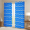 Feelyou Blue Window Curtains for Bedroom Living Room for Teen Girls Boys Women, Navy Blue and Silver Window Drapes Treatments, 30-50% Blackout Curtains 38W X 45L,2 Panels