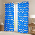 Feelyou Blue Window Curtains for Bedroom Living Room for Teen Girls Boys Women, Navy Blue and Silver Window Drapes Treatments, 30-50% Blackout Curtains 38W X 45L,2 Panels