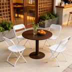 White Folding Chairs 6 Pack, Plastic Folding Chairs for Outside, Heavy Duty Foldable Chairs, Sturdy Metal Folding Chairs, 350 lbs Capacity, for Patio, Garden, Party