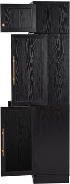 78.2" Tall Farmhouse Kitchen Pantry with 6 Doors and 8 Racks, Wood Cupboard Storage Cabinet with 4 Adjustable Shelves, Hidden Drawer, Wine Rack for Kitchen, Dining & Bathroom (Ash Black-11.22)