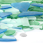 Cunhill 45 oz Sea Glass for Crafts 3 Color Frosted Sea Glass Bulk Cobalt Blue Light Green and Clear Pieces for Wedding Home Christmas DIY Decoration