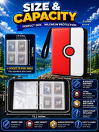 Collectible Trading Card Binder, 400 Pockets Card Holder with 50 Removable Sleeves, Portable Collection Binder Album Book Case Storage, Zipper Card Protective Sleeves for TCG, Sports Card