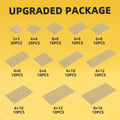 150 Pieces Small Base Plate Sets, Classic Flat Pieces for Moc Building, 12 Size DIY Building Boards - Compatible with Lego and All Major Brands, Tan