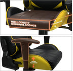 MoNiBloom Gaming Chair Racing Style High-Back Reclining Ergonomic Swivel Chair with Adjustable Headrest and Lumbar Support, PU Leather Executive Chair for Home Office Gaming, Yellow