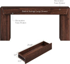 JXQTLINGMU 63" Console Table with Storage Drawer, Modern Entryway Table with Drawers, Thick Wood Legs Design, Sofa Table Behind Couch, Wood Console Tables for Entryway Hallway Living Room, Brown