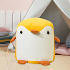 Animal Footstool Upholstered Padded Ottoman Bench Low Stool Shoe Changing Footrest Cover Sponge Cushion Suitable for Kids Resting, Yellow