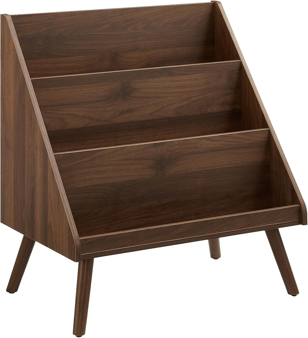 Crosley Furniture Liam Medium Mid-Century Modern Vinyl Record Storage Stand, Media Console for Records, Walnut