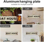 Retro Boat house Metal Tin Sign 4x16 Inch, Country Style Theme Wall Decor for Home, Farmhouse