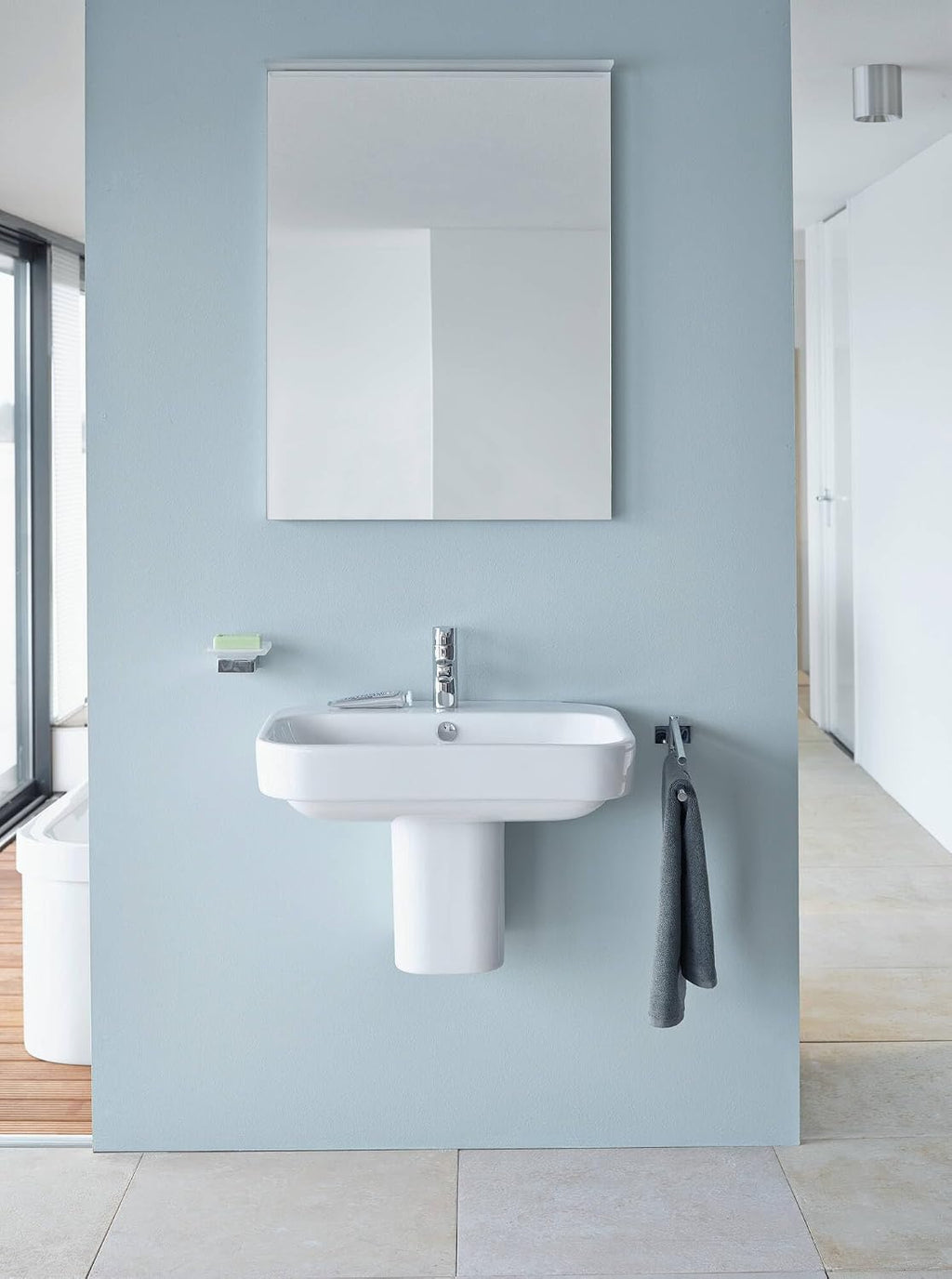 Duravit 2316650000 Happy D.2 25-5/8" Rectangular Ceramic Wall Mounted Bathroom Sink