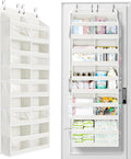 Yecaye 5-Tier Over The Door Organizer Dual-Column, 80lbs Load Extra Large Over the Door Storage of 10 Compartments, Heavy Duty Door Organizer Hanging for Dorm Bathroom Pantry, Cream White, 1 Pack