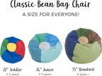 FDP SoftScape Classic 26" Junior Bean Bag Chair, Furniture for Kids, Perfect for Reading, Playing Video Games or Relaxing, Alternative Seating for Classrooms, Daycares, Libraries or Home - Gray