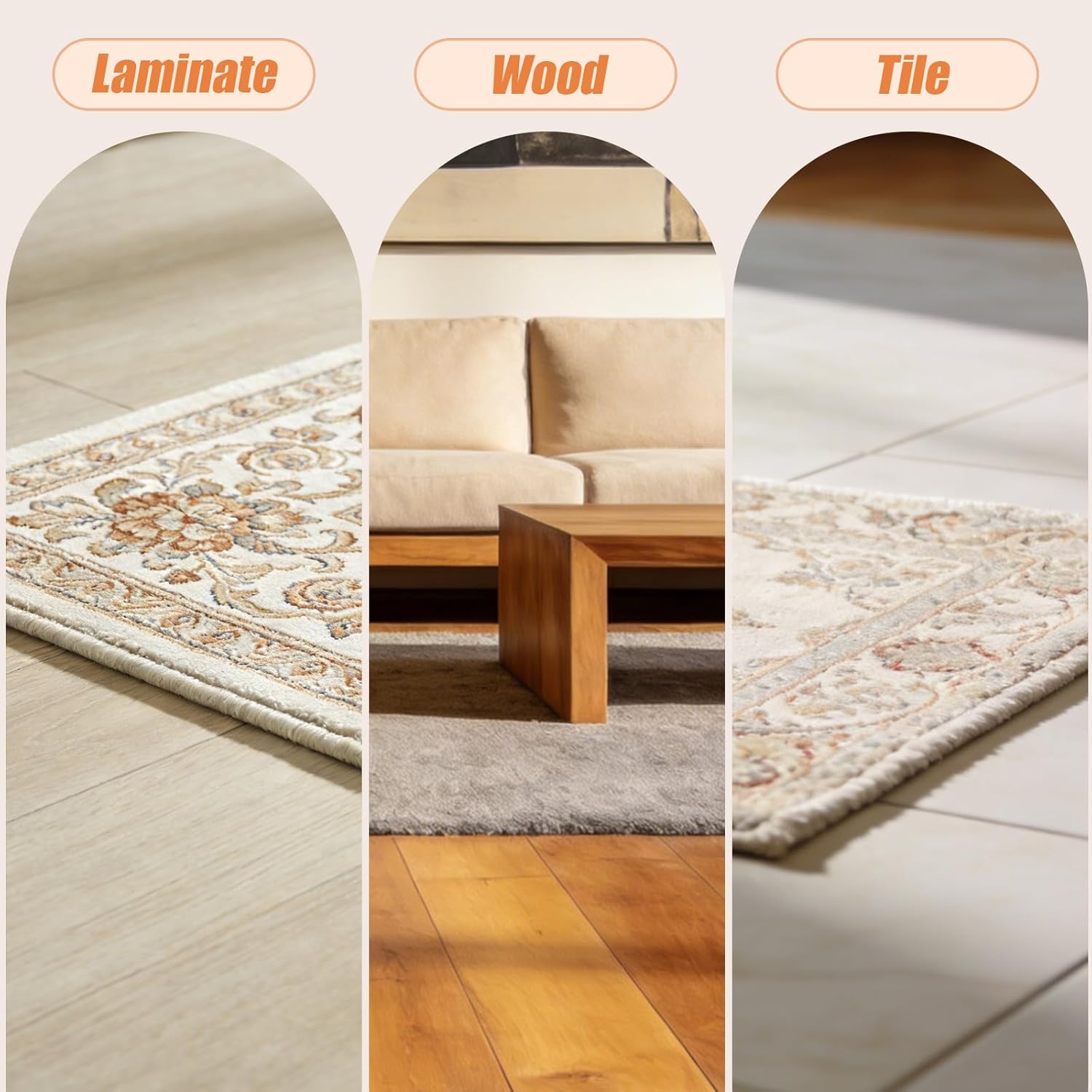 Non-Slip Rug Pad 9x12 Ft – 9 x 12 Ventilated PVC Mesh Underlay for Hardwood & Tile Floors, Easy-Cut Anti-Skid Carpet Gripper for Living Room Area Rugs