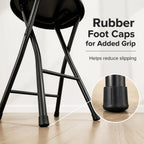 Folding Stool - Backless 24-Inch Stool with 240lb Capacity for Kitchen or Rec Room - Portable Indoor Counter Bar Stools (Black)