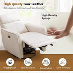 HAOMARKETS Electric Swivel Rocker Recliner Chair, Power Faux Leather Glider Rocking Recliners for Adults,360° Swivel Nursery Reclining Sofa with USB Charging Port, White