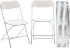 BTEXPERT Set of 20 Pack, Indoor Outdoor White Plastic Folding Chairs Stacking Steel Frame Commercial 650LB Weight Capacity Seating Home Garden Wedding Event Party Picnic Dining Church School Portable
