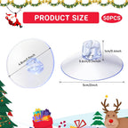 Sieral 50 Pieces Christmas Light Suction Cups Hooks for Glass Window Christmas Mini Suction Cup Clips Light String Heavy Duty Hooks Holder Plastic Shower Caddy Connectors for Xmas Kitchen Bathroom