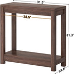 Besiost Small Farmhouse Wood Entryway Table Narrow Console Table with Storage Behind Couch Sofa Table with Shelves Entry Way Tables with Open Storage, Easy Assembly, 32" Black Walnut