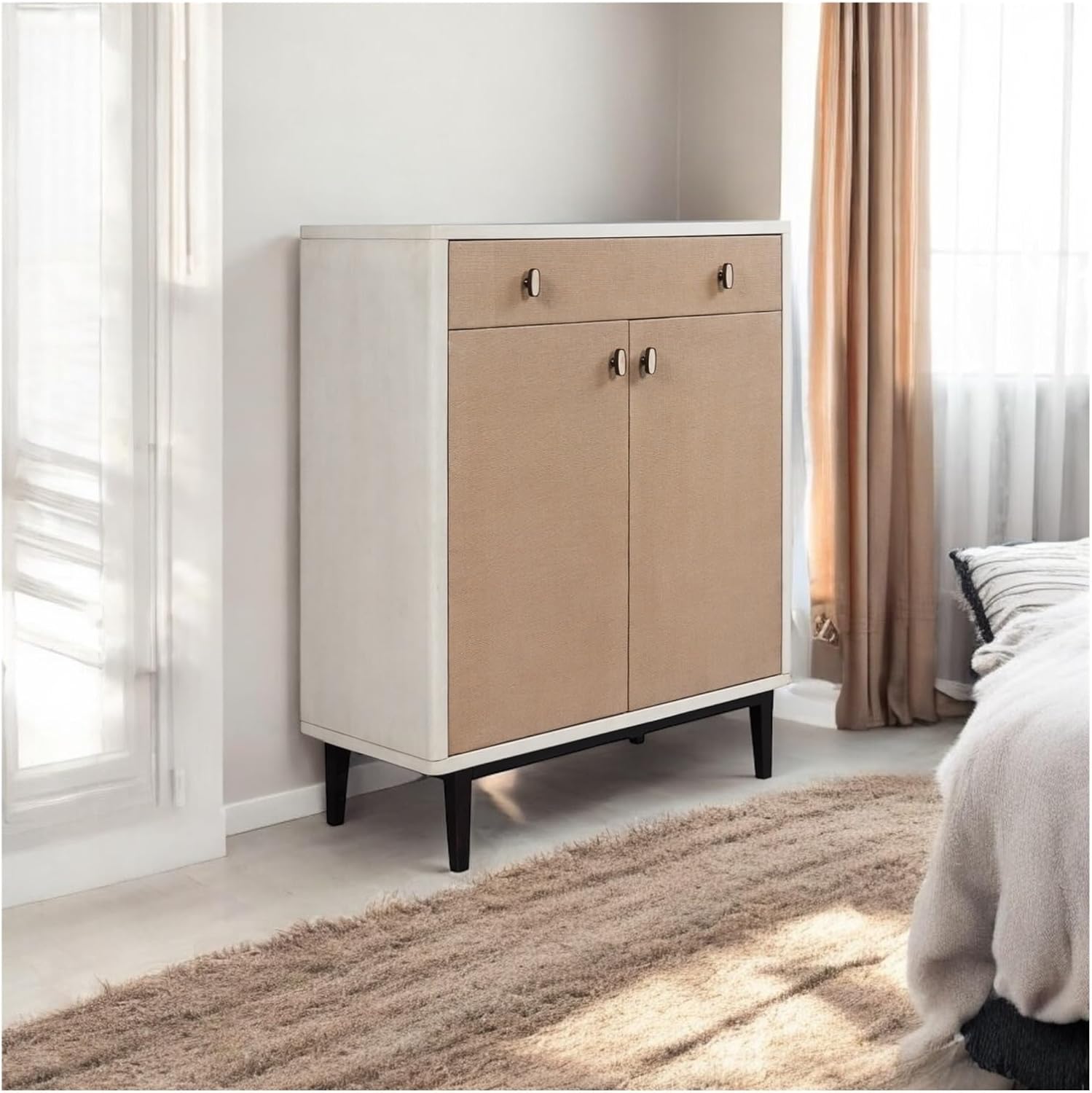 Light Luxury Style Large Storage Cabinet, Two Cabinet Doors, Dual Color Matching,for Kitchen
