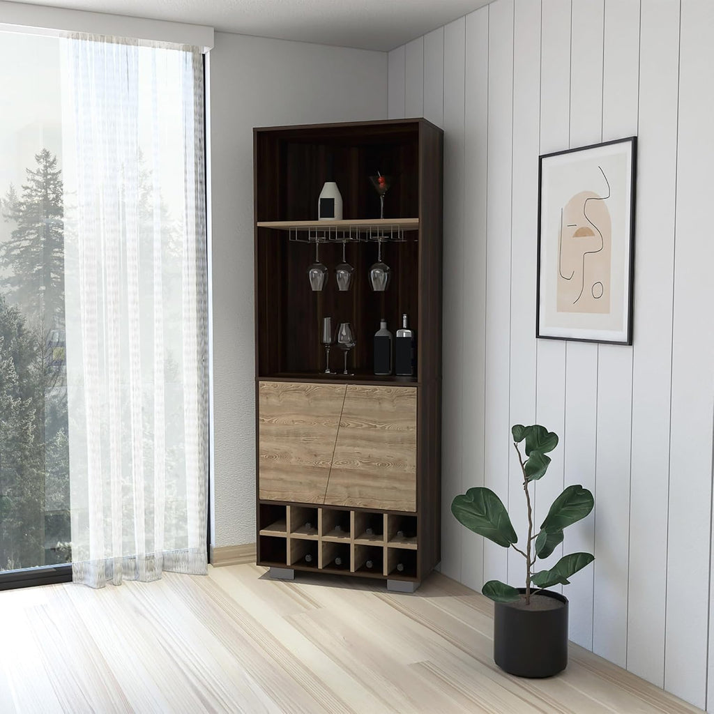 Wine Rack 10-Bottle 3-Shelf Corner Cabinet, Pantry Storage Cabinet Locker for Living Room,for Kitchen Home