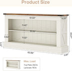 Tribesigns 63-Inch Long Console Table for Entryway, Narrow Long Entry Table with Shelves for Living Room, Farmhouse Sofa Console Behind Couch, for Foyer, Hallway, White and Brown