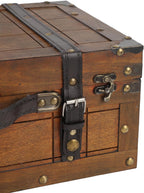 Vintage Distressed Wooden Chest Storage Trunk Handbag for Clothes Toys Photo Prop (Large)