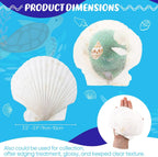 GlikCeil 50 Pcs Sea Shell for Crafting Natural Large Scallop White Oyster Shells Bulk for Decorating DIY Home Decor Beach Wedding Ocean Themed Party(3.5''-3.9'')