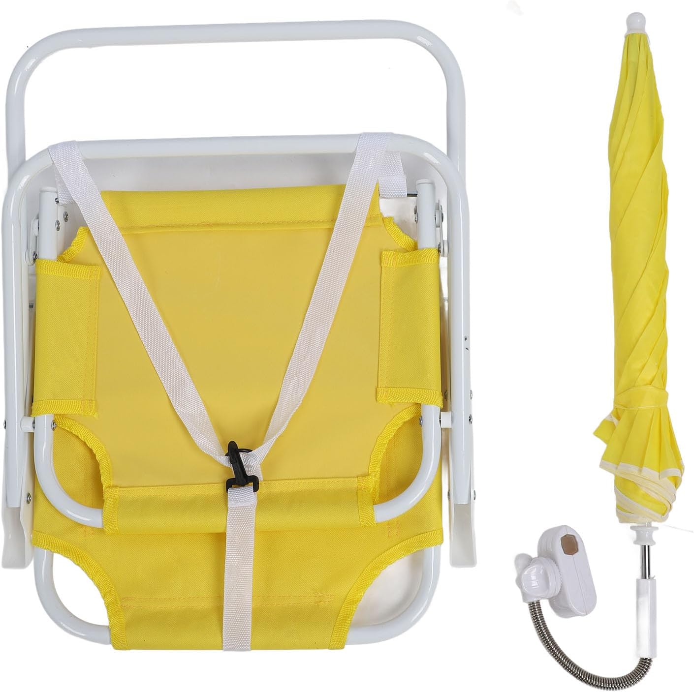 Semme Childs Beach Chair Kids Chair with Umb S Folding Beach with Umbrella Portable Outdoor Sand for Kids Ideal for Vacations Picnics Parties Extra Large Size Yellow (Yellow)