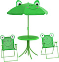 Folding Table and Chair Set for Garden, Backyard, Green