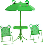 Folding Table and Chair Set for Garden, Backyard, Green