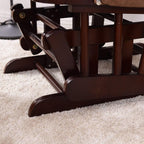 Rocking Chair with Ottoman, Brown, Traditional Style, Wooden, Adjustable Backrest, Recliner, Nursery & Living Room
