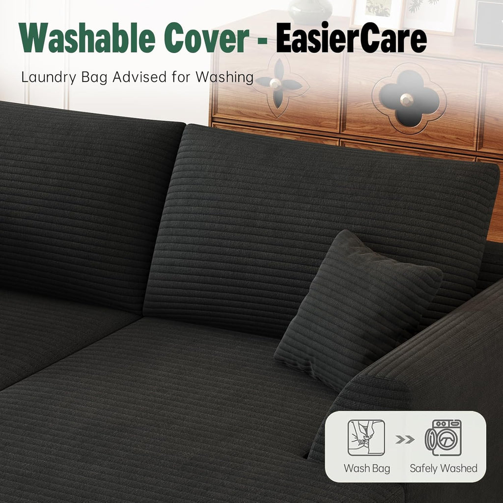 106” Modular Sectional Sofa, Cloud Sectional Couch with Deep Seat, Modern Modular L-Shape Sofa Couch with Chaise,Upholstered Boneless Couches for Living Room Bedroom No Assembly Required