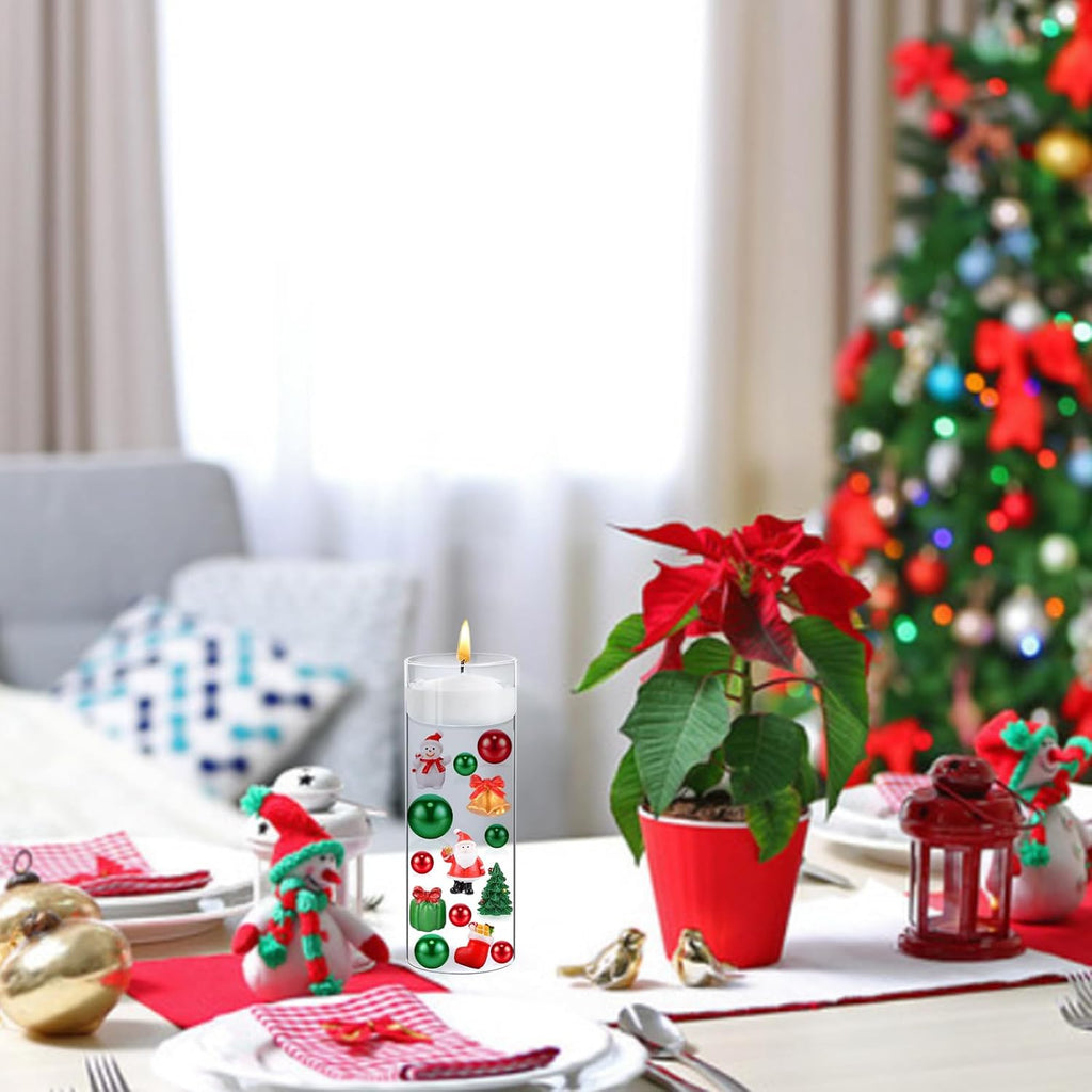 98 Pieces Christmas Vase Filler Decorations for Beads Faux Beads Party Garland for Vases Filler Wedding Centerpiece Christmas Party Decor (Christmas Theme)