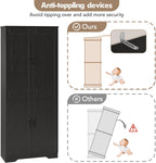 GAOMON Adjustable Shelf Storage Cabinet 60" Tall Black, 2-Door Pantry with Shelves for Kitchen Organization, Bathroom Storage, Living Room
