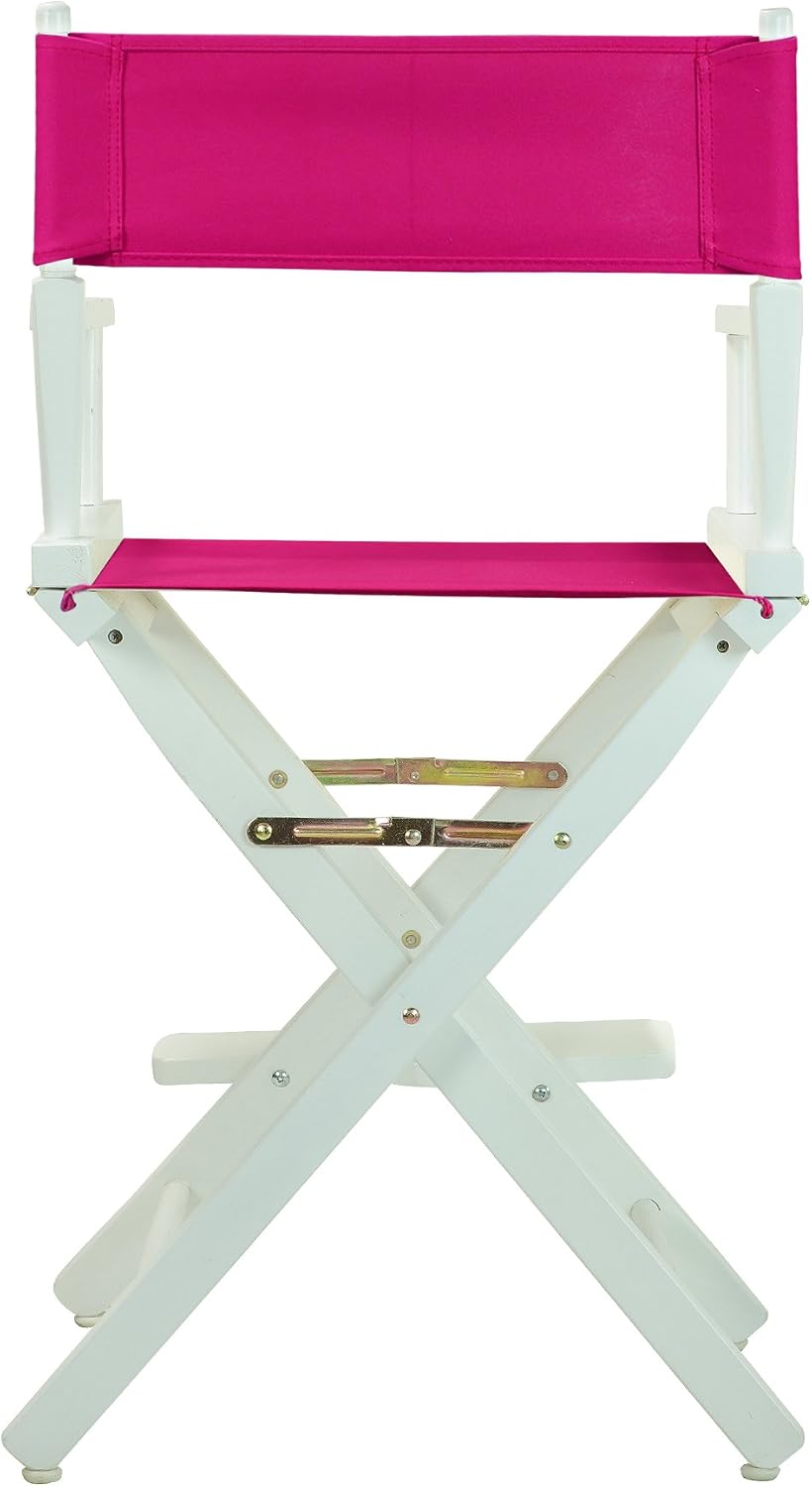 Casual Home 220-01/021-30 Director Chair 24" - Counter Height WhiteFrame/Magenta Canvas