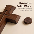 YOYAI Wooden Cross Wall Decor, Handcrafted Christian Cross 9.96”, Solid Wood Religious Wall Hanging, Faith Home Decor for Prayer Room, Baptism Gift, Easter & Christmas