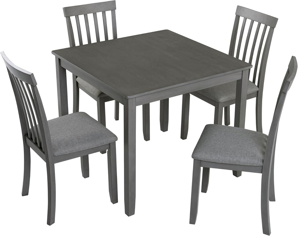 Knocbel Classic 2-Person Dining Table for Small Space, Wooden Apartment Condo Pub Bistro Kitchen Dining Furniture, Standard Height (Gray Square 30" H)